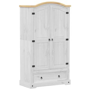 vidaXL kl&aelig;deskab Corona 102x52x186 cm massivt fyrretr&aelig;