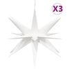 vidaXL juledekorationer med LED-lys 3 stk. 57 cm foldbar hvid