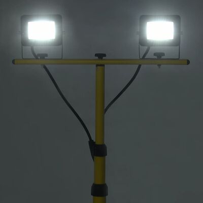 vidaXL LED-projektør med stativ 2x10 W kold hvid