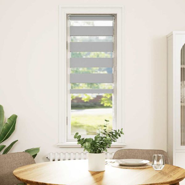 vidaXL zebragardin lysegr&aring; 45x100 cm stofbredde 40,9 cm polyester