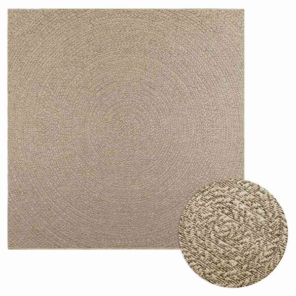 vidaXL gulvt&aelig;ppe ZIZUR beige 200x200cm jute-look indend&oslash;rs og udend&oslash;rs
