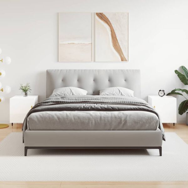 vidaXL sengeborde 2 stk. 40x40x50 cm konstrueret tr&aelig; hvid h&oslash;jglans