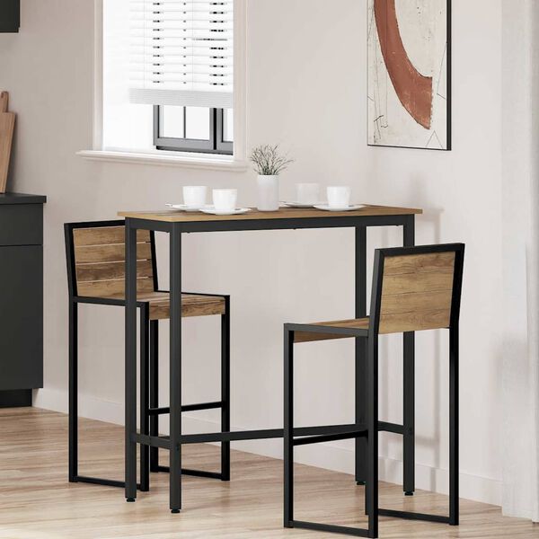 vidaXL bord Artisan Egetr&aelig; 100 x 40 x 100,5 cm Ingeni&oslash;rtr&aelig; og st&aring;l