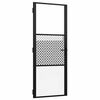 vidaXL Glasd&oslash;r 83 x 3,5 x 201,5 cm Aluminium Sort