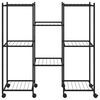 vidaXL blomsterstativ med hjul 83x25x83,5 cm jern sort