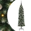 vidaXL Kunstigt slankt juletr&aelig; Gr&oslash;n og Hvid 180 cm