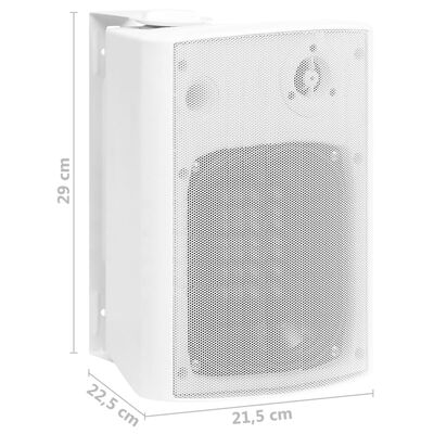 vidaXL væghængte stereohøjttalere 2 stk. indendørs/udendørs 120 W hvid
