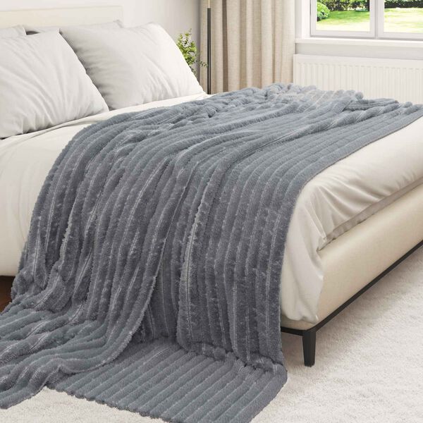 vidaXL Kastet&aelig;pper 6 pcs M&oslash;rkegr&aring; 270 x 240 cm Fleece