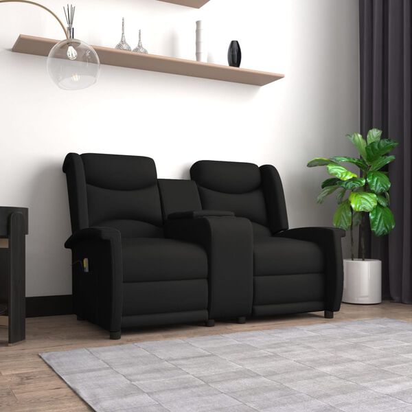 vidaXL 2-personers massagestol med kopholder sort
