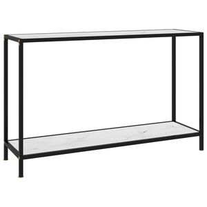 vidaXL konsolbord 120x35x75 cm h&aelig;rdet glas hvid