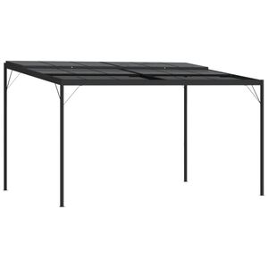 vidaXL pavillon med tag 4x3x2,5 m aluminium og st&aring;l antracitgr&aring;