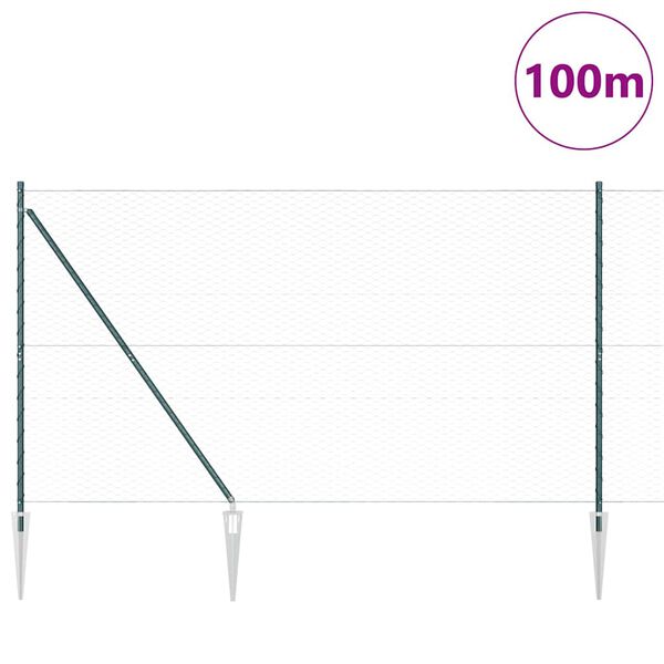 vidaXL Hegnsp&aelig;l Gr&oslash;n 100 x 1,5 m (36 mm mesh) St&aring;l og PVC