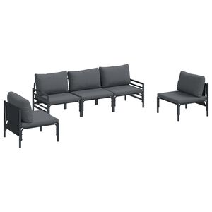 vidaXL Havesofa S&aelig;t 5 stk. Sort St&aring;l