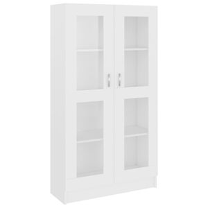 vidaXL vitrineskab 82,5x30,5x150 cm konstrueret tr&aelig; hvid