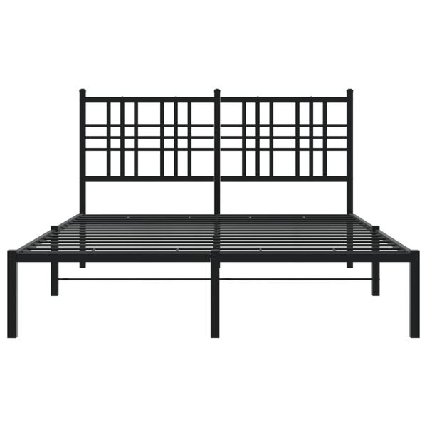 vidaXL sengeramme med sengegavl 140x200 cm metal sort