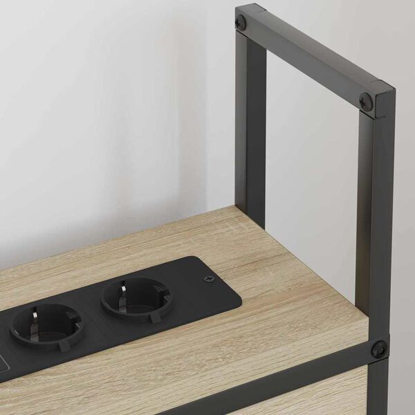 vidaXL Opbevaringshovedgavl med Opladningsstation Sonoma-eg 90 cm