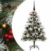 vidaXL Kunstigt juletr&aelig; Gr&oslash;n og hvid 120 cm PVC og metal og plast