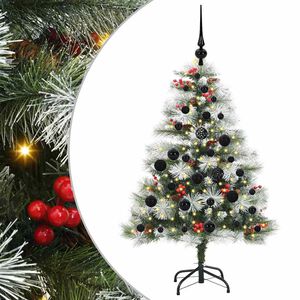 vidaXL Kunstigt juletr&aelig; Gr&oslash;n og hvid 120 cm PVC og metal og plast