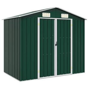 vidaXL haveskur 205x129x183 cm galvaniseret st&aring;l gr&oslash;n