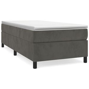 vidaXL Boxspring sengeramme M&oslash;rkegr&aring; 90x200 cm Fl&oslash;jl