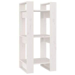 vidaXL bogreol/rumdeler 41x35x91 cm massivt fyrretr&aelig; hvid