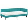 vidaXL Hjørnesengramme med Madras med madras 2 pcs Turkis Fløjl
