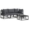 vidaXL Havesofa S&aelig;t 4 stk. Sort Metal