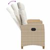 vidaXL Reclining Bench med Bord Beige og cremehvid 126 x 65 x 112 cm