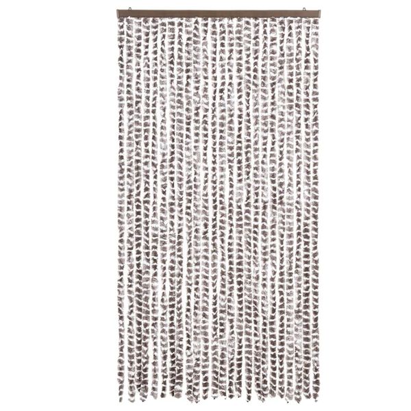 vidaXL flueforh&aelig;ng 100x230 cm chenille gr&aring;brun og hvid