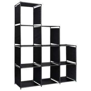 vidaXL displayreol trappeformet 130x45x170 cm stof