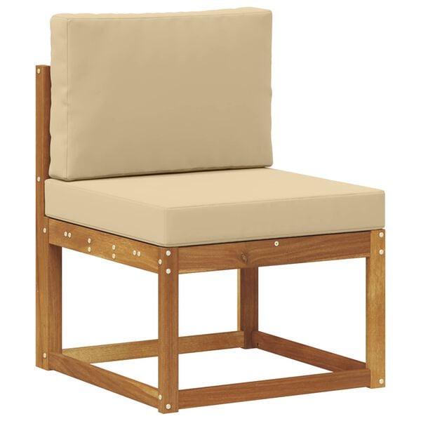 vidaXL Udend&oslash;rs sofagruppe 6 pcs Naturlig og Beige Massivt Akacietr&aelig;