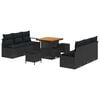 vidaXL Havesofa S&aelig;t 9 stk. Sort polyrattan