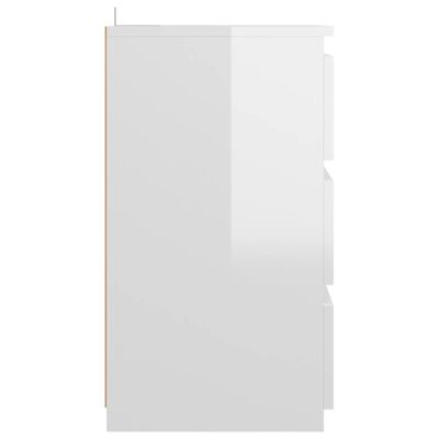 vidaXL natbord 40x35x62,5 cm spånplade hvid højglans