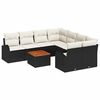 vidaXL Havesofa S&aelig;t 9 stk. Sort polyrattan