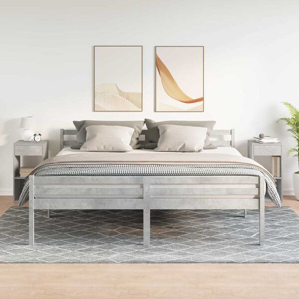 vidaXL sengeborde med skuffe 2 stk. 35x34x66,5 cm betongr&aring;