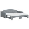 vidaXL daybed med udtr&aelig;k og madras 90x190 cm stof lysegr&aring;