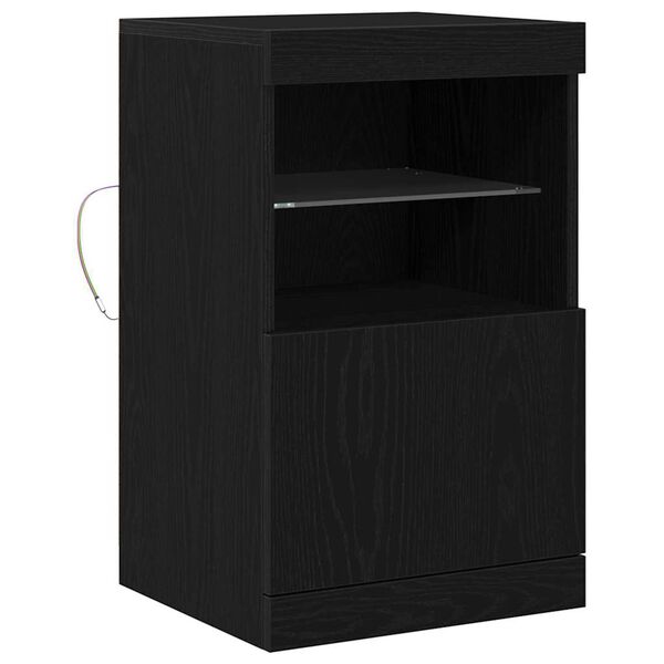 vidaXL LED Sideboard Sort eg 41 x 37 x 67 cm Konstrueret tr&aelig;