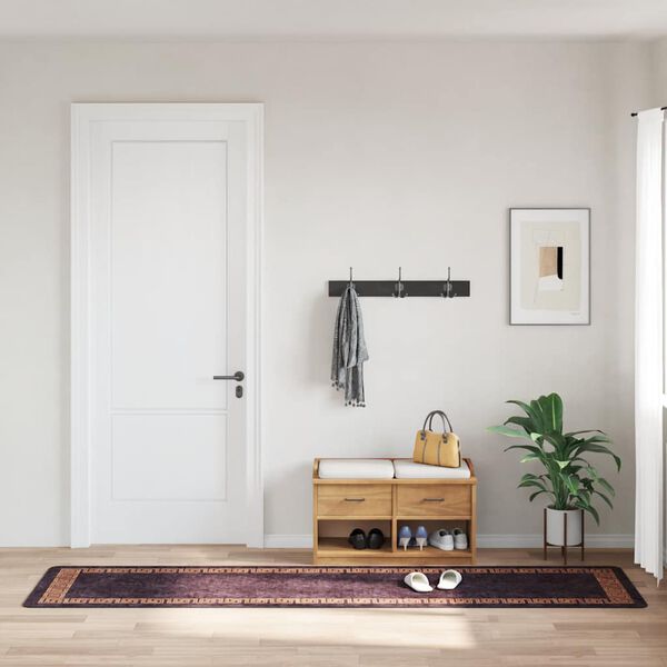 vidaXL gulvt&aelig;ppe 80x300 cm vaskbart sort og guld