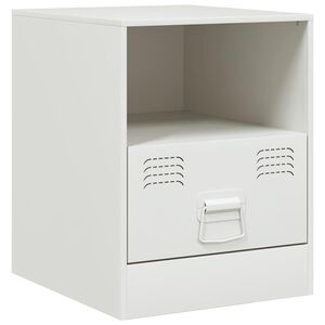 vidaXL sengebord 34,5x39x44 cm st&aring;l hvid