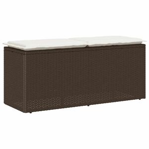 vidaXL haveb&aelig;nk med hynde 110x40x44 cm polyrattan brun