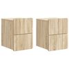vidaXL V&aelig;gh&aelig;ngt Natbord med skuffe 2 pcs Sonoma-eg 33 x 34,5 x 43 cm