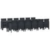 vidaXL Have Spisebordss&aelig;t 13 pcs Antracit Polt rattan