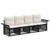 vidaXL Havesofa S&aelig;t 4 stk. Sort polyrattan
