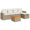 vidaXL sofas&aelig;t til haven 6 dele med hynder polyrattan beige