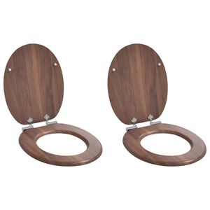 vidaXL Bl&oslash;dt lukket toiletbr&aelig;t 2 stk. Brun 44 x 38 cm MDF plade