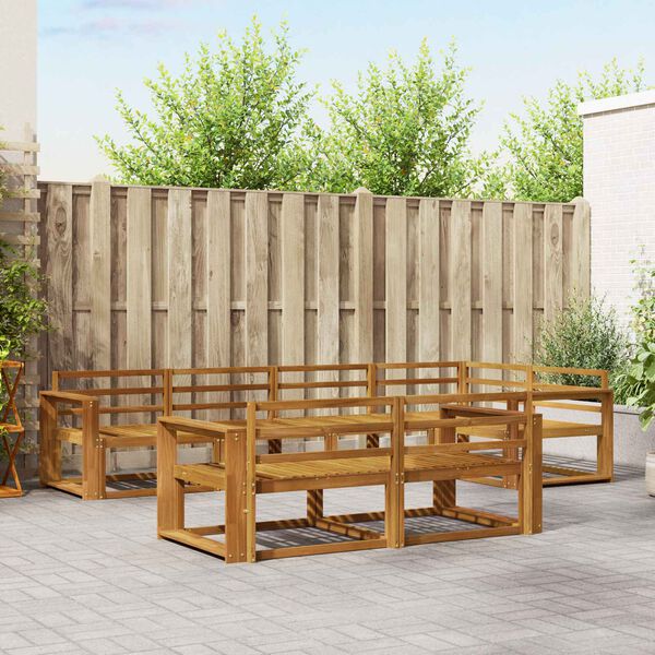 vidaXL Udend&oslash;rs sofagruppe 7 pcs Naturfarvet Massivt Akacietr&aelig;