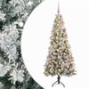 vidaXL Kunstigt juletr&aelig; med julekugle 180 cm 300 LED'er Varm hvid