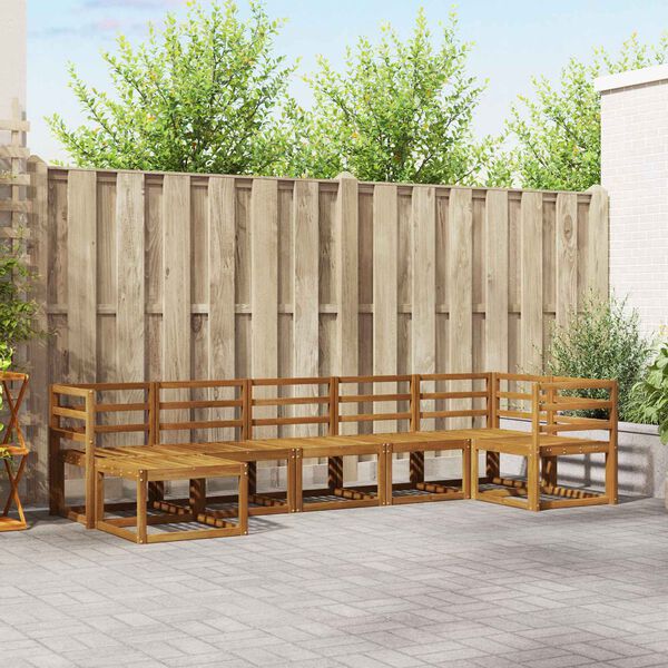 vidaXL Udend&oslash;rs sofagruppe 7 pcs Naturfarvet Massivt Akacietr&aelig;