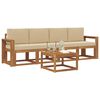 vidaXL Udend&oslash;rs sofagruppe 5 pcs Naturlig og Beige Massivt Akacietr&aelig;