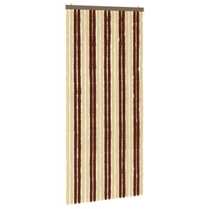 vidaXL Insektgardin i chenille Brun og Beige 90 x 200 cm 100% PP